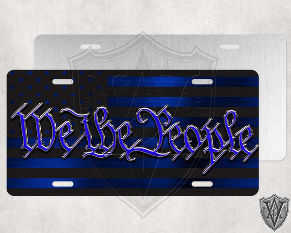 We The People Blue License Plate