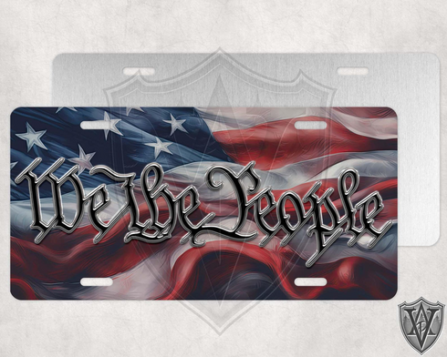 We The People Painted License Plate