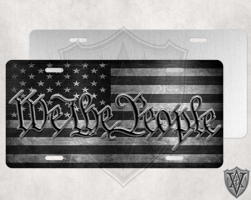 We The People License Plate (Black Font)